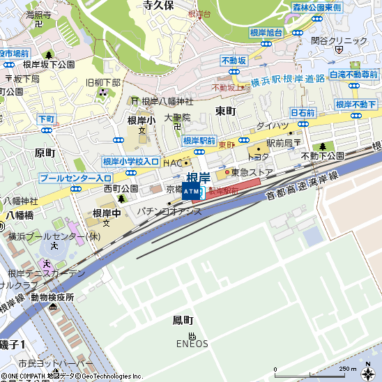 根岸駅付近の地図